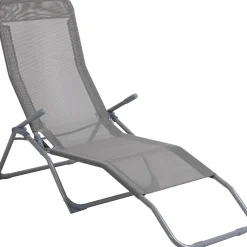 Lettino prendisole Pando Grigio 140x61x57-96,5 cm