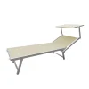 Lettino prendisole pieghevole alluminio e Textilen 183x58 cm H 36 cm ecrù