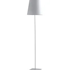 LUCE ambiente Design piantana Elvis in metallo paralume in tessuto bianco