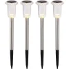Luci solari da giardino LED in acciaio inox Ø 54 mm 3500K Set 4 pz