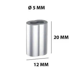 Manicotti serracavo doppi in alluminio Ø 5 mm 4 pz