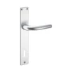 Maniglia Uno alluminio con placca foro patent argento 90 mm