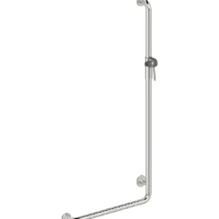 Maniglione bagno angolare destro Idrostile kit montaggio 670x1270 mm acciaio