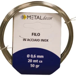 Matassina filo in acciaio inox Ø 0,6 mm x 20 mt 50 gr.