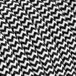 3 m cavo tessile rotondo 2 x 0,75 mm² bianco nero