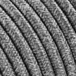 3 m cavo tessile rotondo 2 x 0,75 mm² grafite