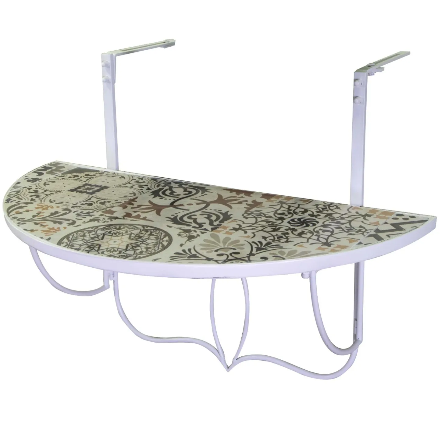 Mensola mosaico Frigole in metallo 74x38/61 cm H 57 cm
