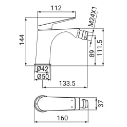 Miscelatore bidet Dynamic gungrey