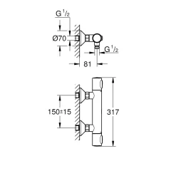 Miscelatore doccia termostatico Grohe QuickFix Precision Flow 1/2"
