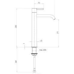 Miscelatore lavabo alto Rainbow senza scarico cromo