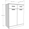 Mobile bagno a terra 60x78 cm bianco lucido