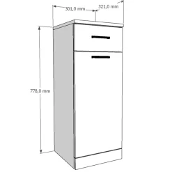 Mobile bagno a terra 30x78 cm bianco lucido