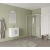Mobile bagno base con lavabo e specchio sospeso 60,5x144x36,5 cm rovere bianco