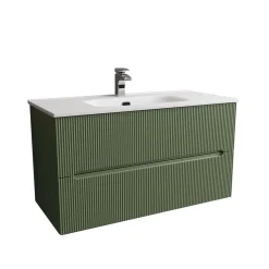Mobile bagno base con lavabo in ceramica sospeso Zeus 81x46 cm verde