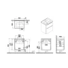Mobile bagno base lavabo sospesa 2 cassetti Integra Round 60 cm matt white
