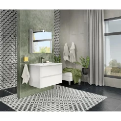 Mobile bagno base sospesa con lavabo Cube 81x113x47 cm bianco