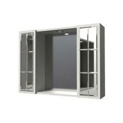 Mobile bagno specchiera 2 ante L81xH60xP16 cm bianco
