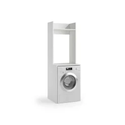 Mobile lavatrice e asciugatrice 2 ripiani 65x58x195 cm bianco