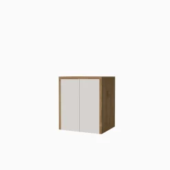 Mobile porta lavatrice asciugatrice con ante H91xL79xP65 cm Noce Bianco