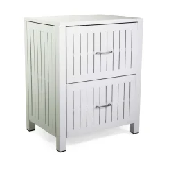 Mobile da esterno in alluminio 2 cassetti bianco 70x54,5x90 cm