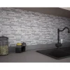 Mosaico Glam cm 30x30 in vetro e alluminio grigio chiaro