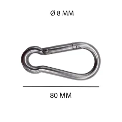 Moschettone inox 80 mm