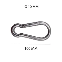 Moschettone inox 100 mm