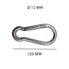 Moschettone inox 120 mm