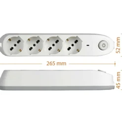 Multipresa 4 prese universali salvafulmine Bticino 3.500 W grigio