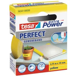 Nastro adesivo telato Tesa Extra Power Perfect 19 mm x 2,75 m giallo