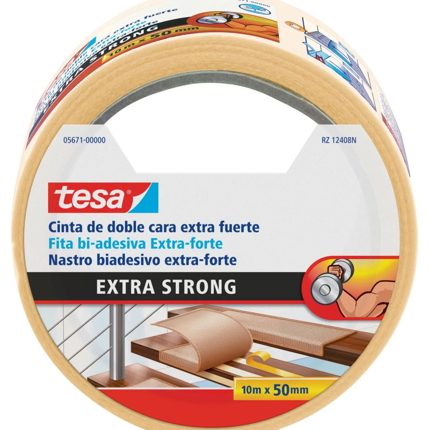Nastro biadesivo extra forte pavimenti Tesa 50 mm x 10 m