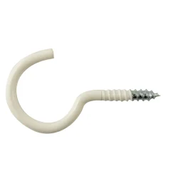 Occhiello a vite aperto in acciaio plastificato bianco 6,2x100 mm 3 pz