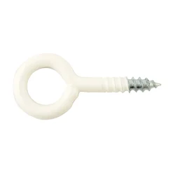Occhiello a vite chiuso in acciaio plastificato bianco 4,4x50 mm 4 pz