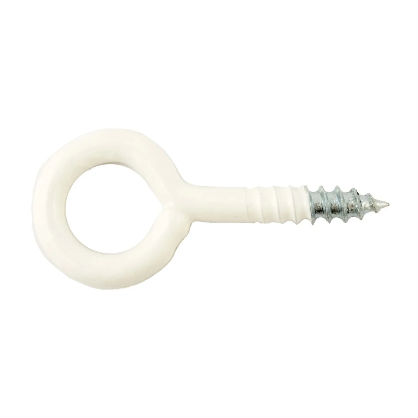 Occhiello a vite chiuso in acciaio plastificato bianco 4,4x50 mm 4 pz