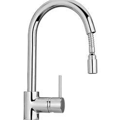 Paini miscelatore lavello canna alta 90° con doccetta estraibile Line Ø 35 mm