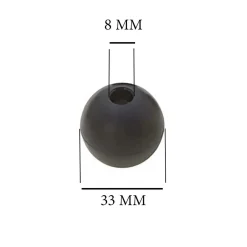 Palline ferma cima Ø esterno 33 mm nera 2 pz