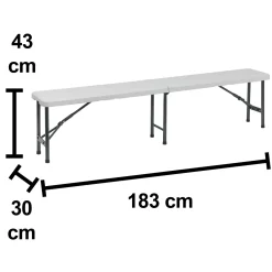 Panchina in plastica set birreria 183x28x43 cm