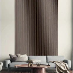 Pannello fonoassorbente decorativo noce grezzo 240x57,2 cm Sp. 19 mm