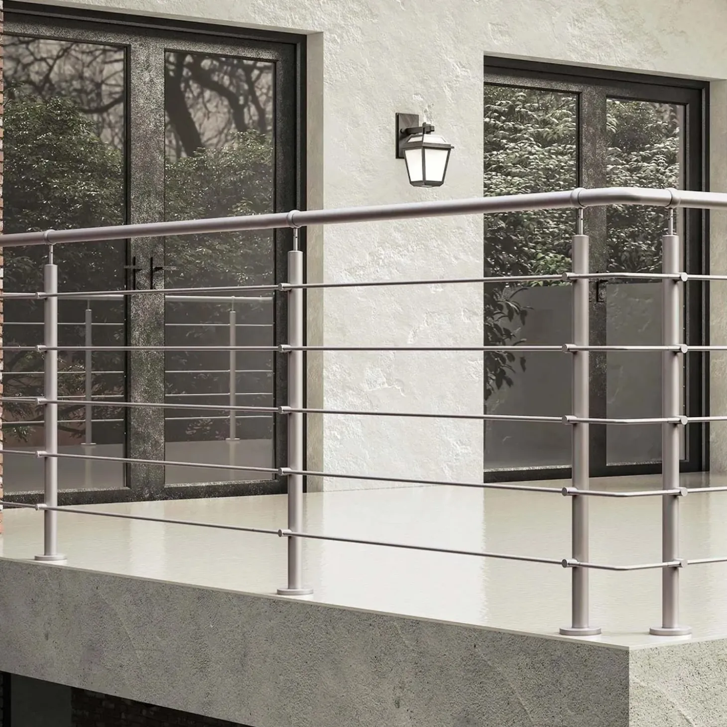 Parapetto in acciaio inox satinato in kit Modulo A2