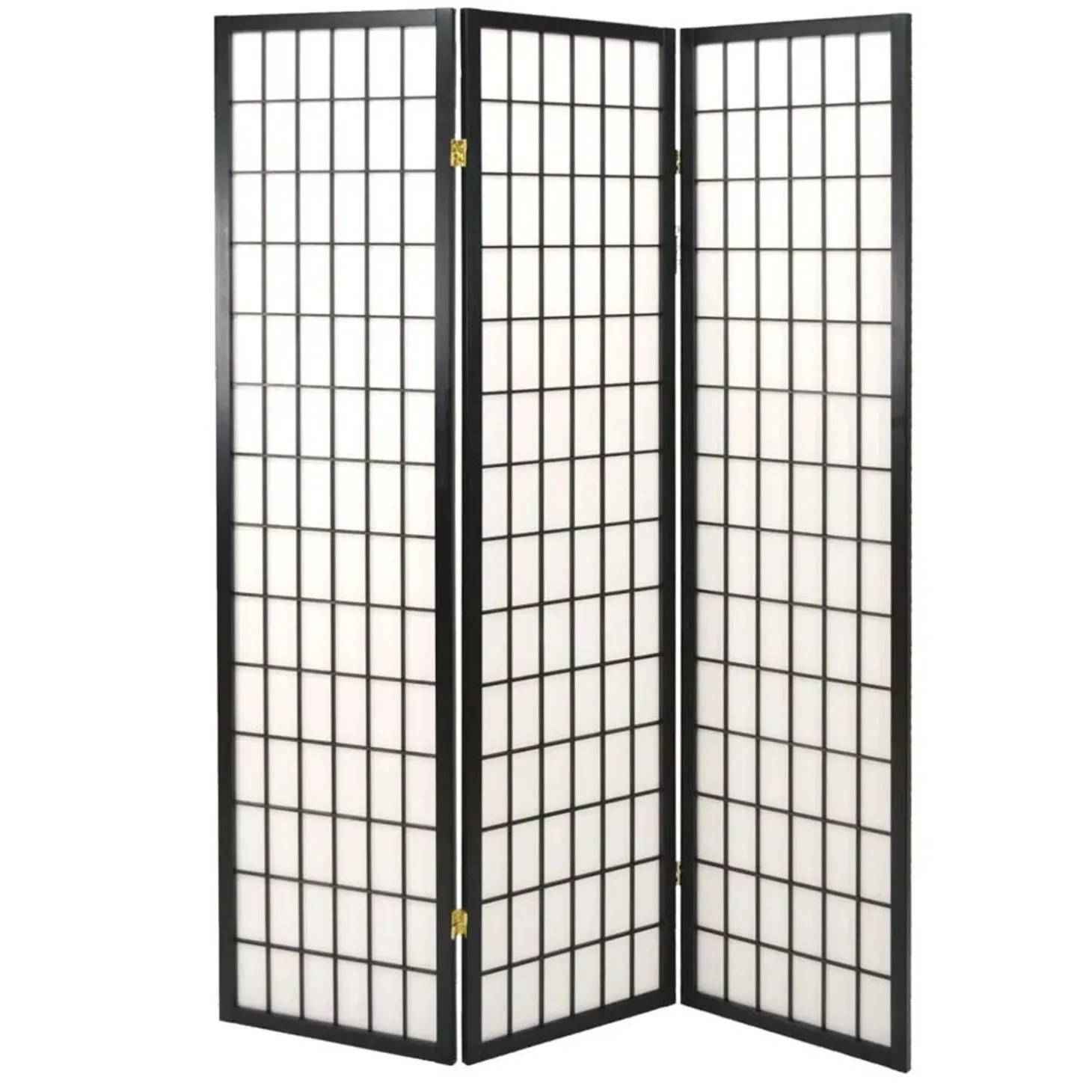 Paravento carta di riso a 3 ante nero 45xh180 cm