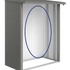 Parete posteriore per legnaia Biohort WoodStock 150 grigio quarzo metallizzato