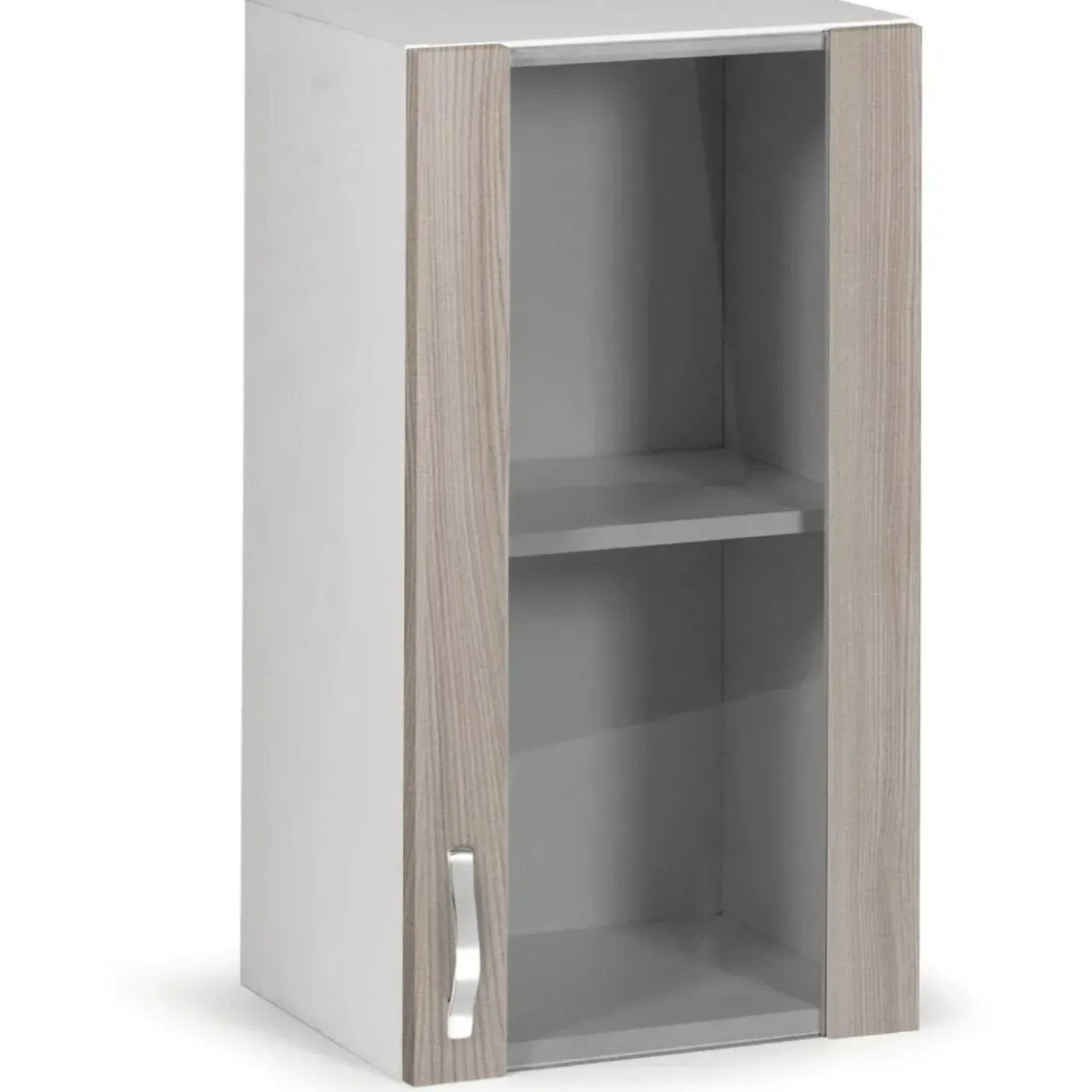 Pensile cucina 1 anta vetro 40 cm olmo