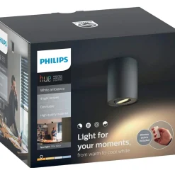 Philips Hue faretto Pillar White ambiance con telecomando Dimmer switch nero