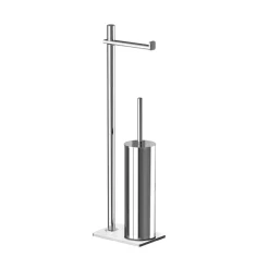 Piantana wc acciaio cromato 16x11x57 cm