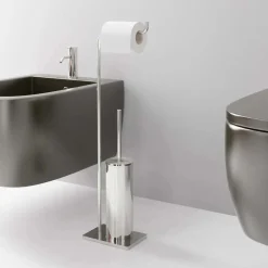 Piantana wc acciaio cromato 16x11x66,5 cm