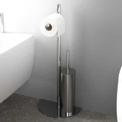 Piantana wc acciaio cromato 27x14,5x62 cm