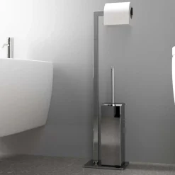 Piantana wc acciaio cromato 16x11x62 cm