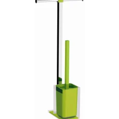 Piantana portarotolo e portascopino bagno Rainbow H 58,8 cm verde