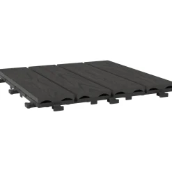Piastrella da esterno a clic in WPC effetto legno antracite 30x30 cm 6 pz
