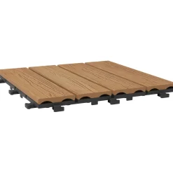 Piastrella da esterno a clic in WPC effetto legno marrone 30x30 cm 6 pz